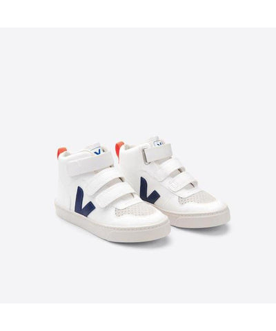 Veja KIDS V - 10 Mid Velcro White Cobalt Orange - Studio Play
