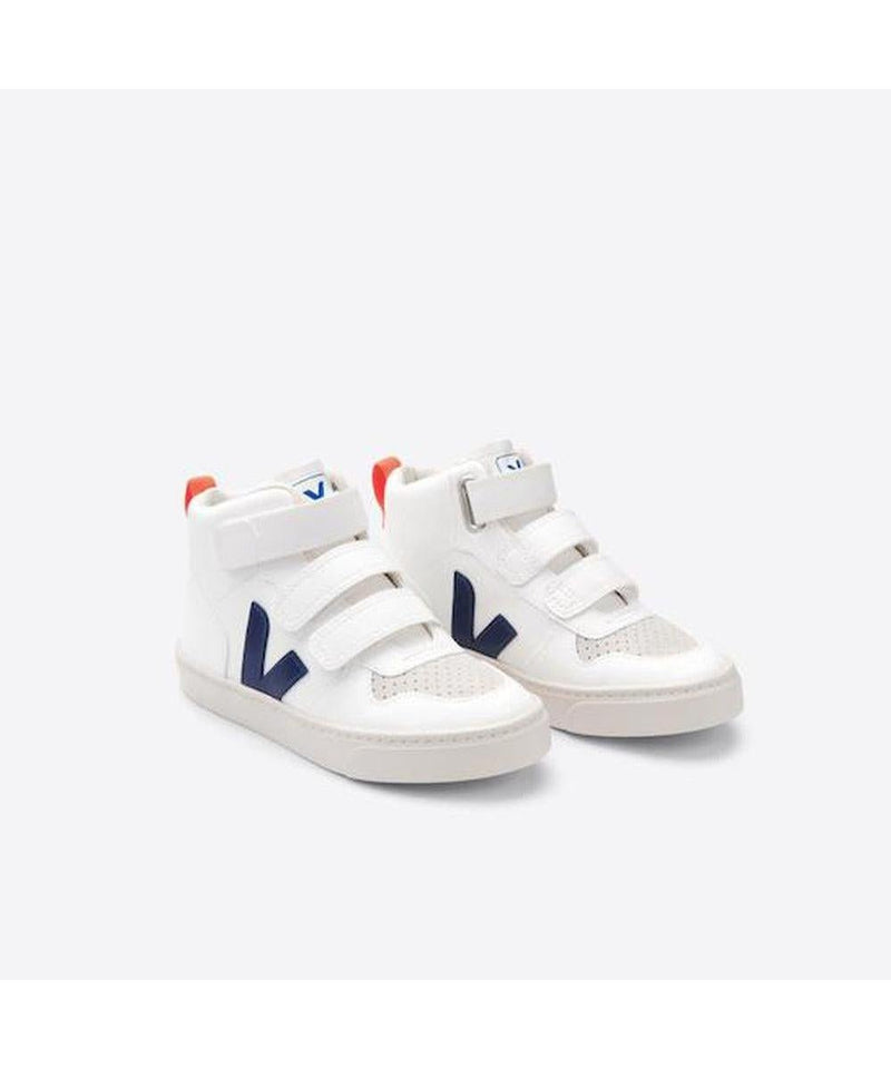 Veja KIDS V - 10 Mid Velcro White Cobalt Orange - Studio Play