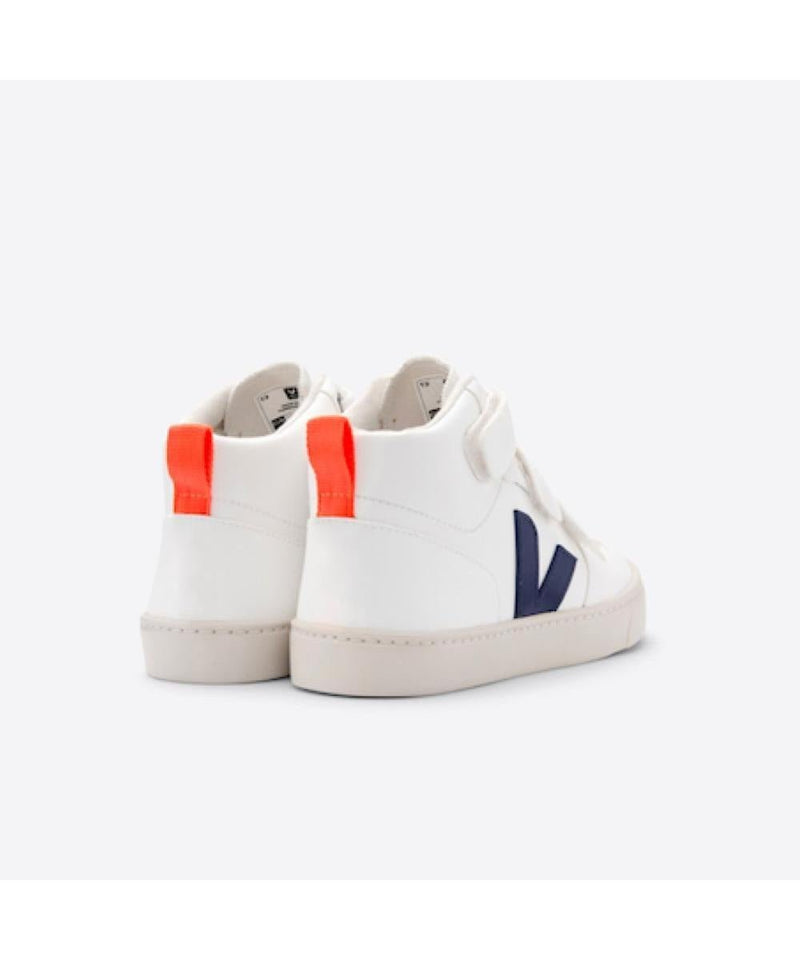 Veja KIDS V - 10 Mid Velcro White Cobalt Orange - Studio Play