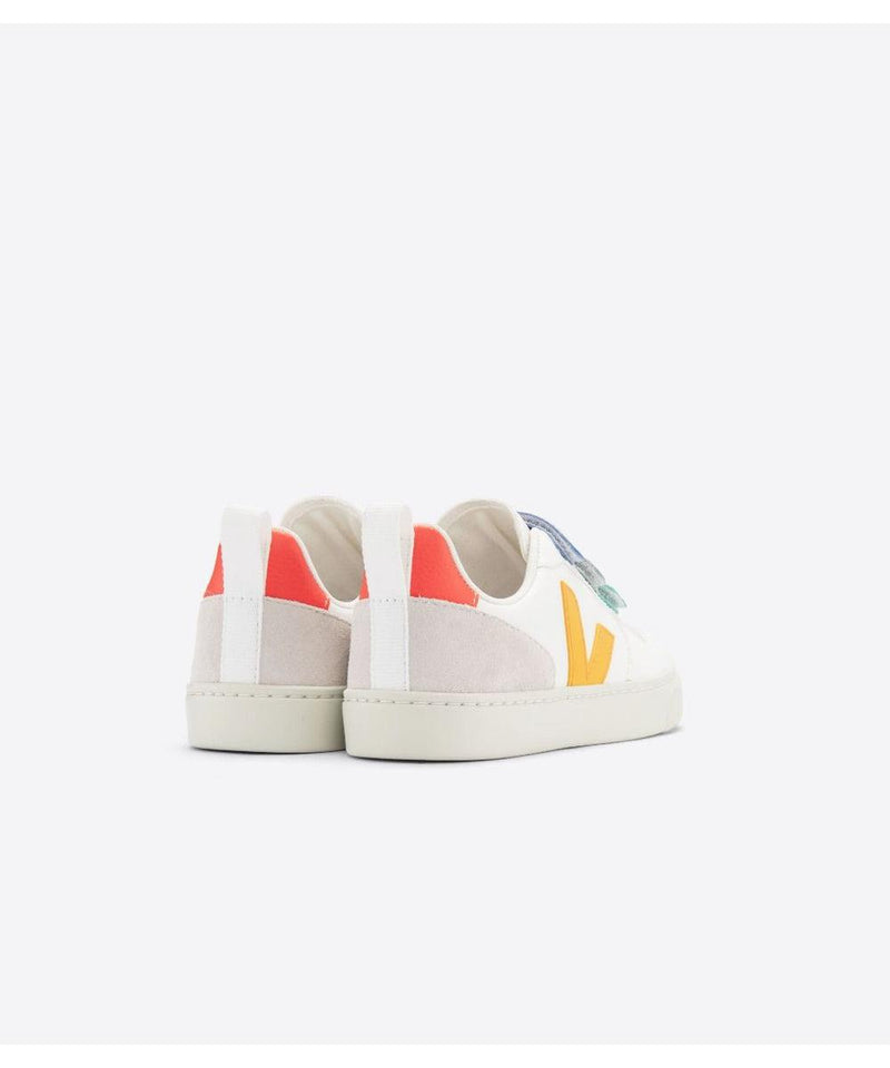 Veja Small V-10 Velcro Chromefree Multico White Ouro