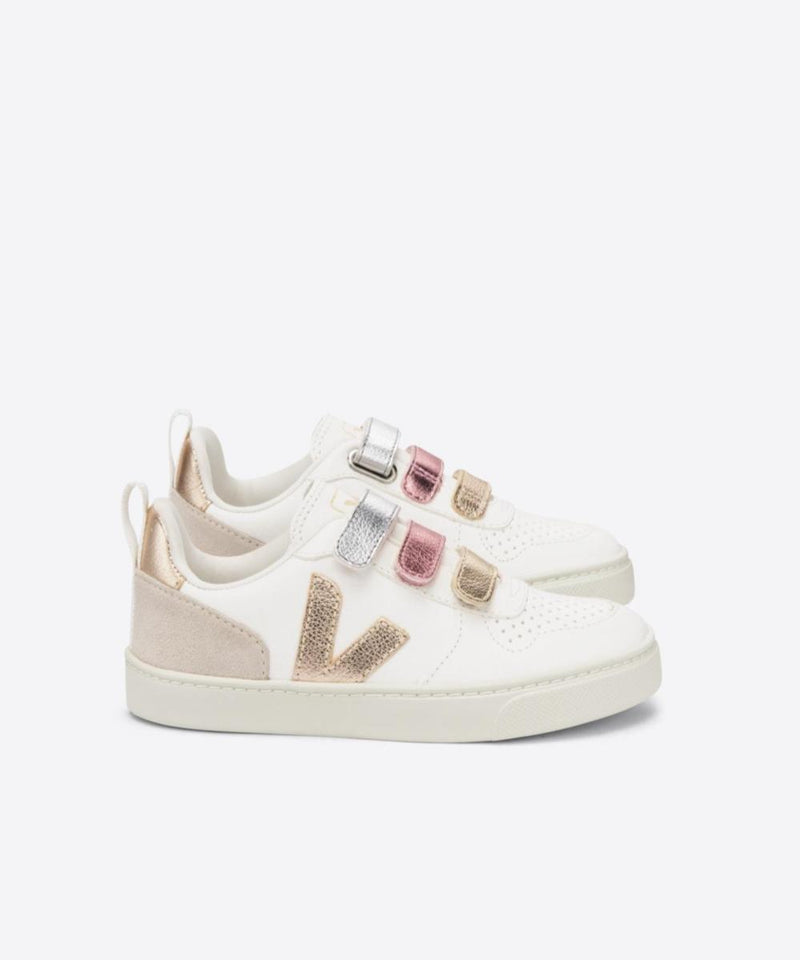 Veja Small V-10 Velcro Chromefree Multico White Shiny