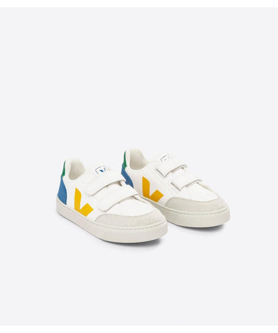 Veja Small V-12 Chromefree White Multico Indigo