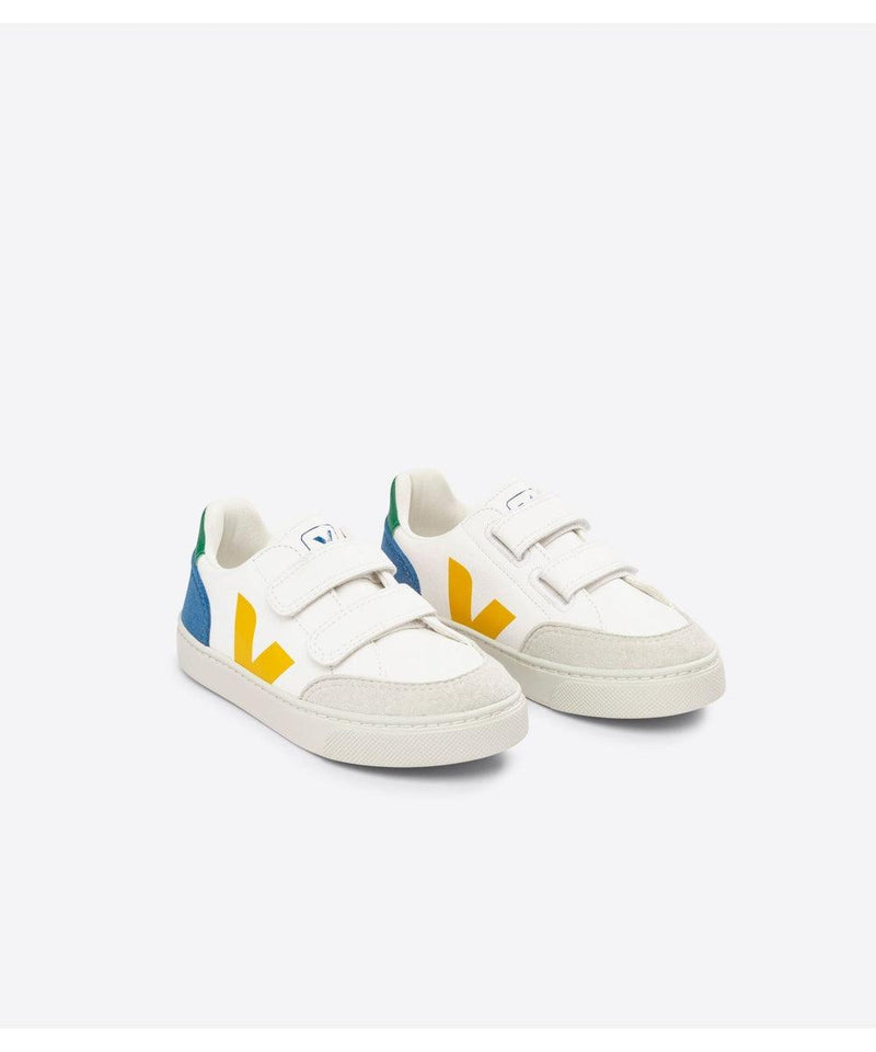 Veja Small V-12 Chromefree White Multico Indigo