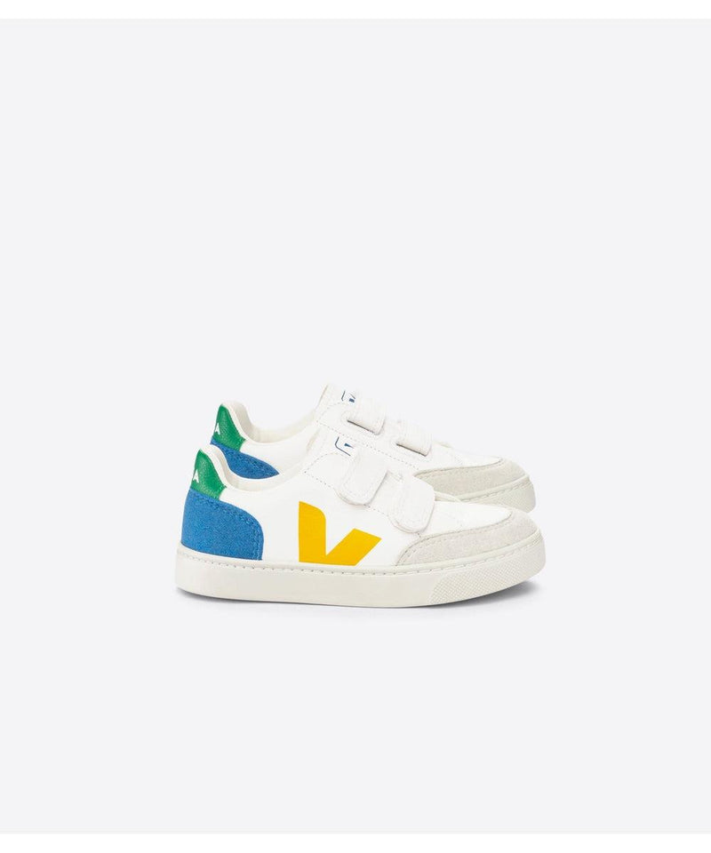 Veja Small V-12 Chromefree White Multico Indigo