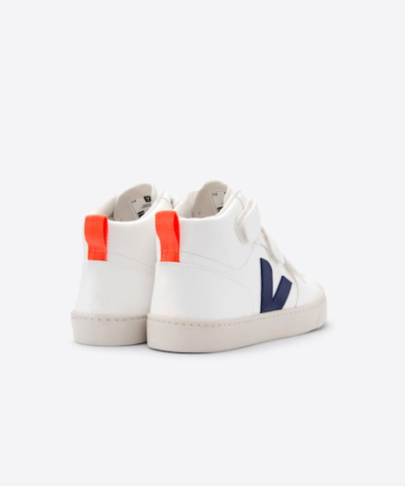 Veja V-10 Mid Velcro White Cobalt Orange