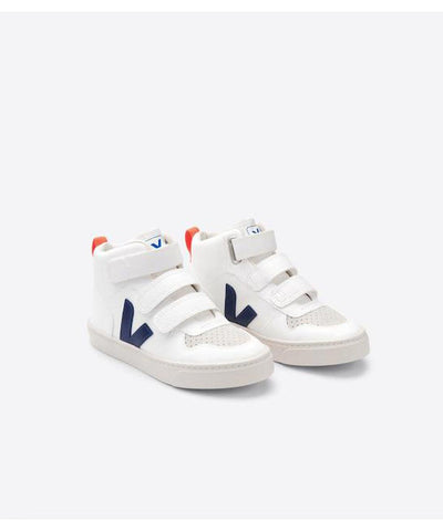 Veja V-10 Mid Velcro White Cobalt Orange