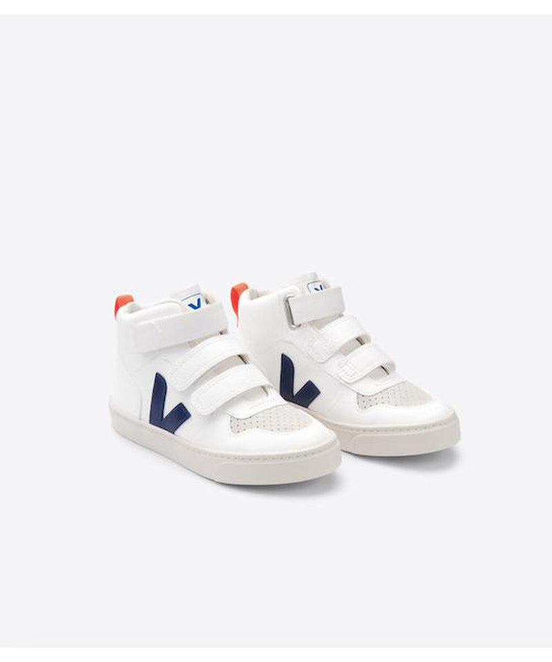 Veja V-10 Mid Velcro White Cobalt Orange