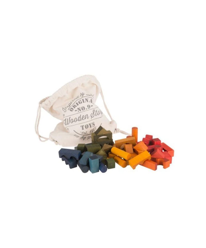 Wooden Story Blokken Regenboog In Zak - 100 Stuks